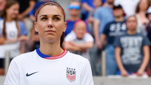 Alex Morgan #13 of the U.S. Women's National Team looks on before the game against South Korea at Dick's Sporting Goods Park on June 1, 2024 in Commerce City, Colorado.
