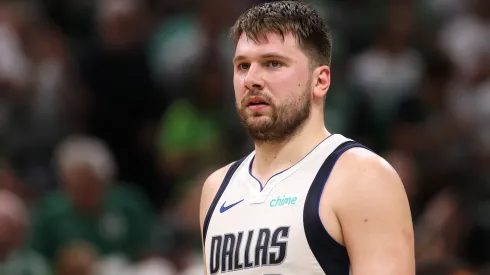 Luka Doncic #77 of the Dallas Mavericks looks on during the second quarter of Game Five of the 2024 NBA Finals against the Boston Celtics at TD Garden on June 17, 2024 in Boston, Massachusetts. 
