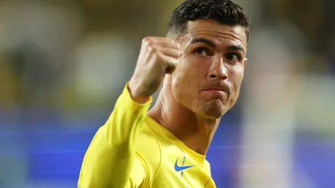 Cristiano Ronaldo of Al Nassr celebrates after the team's victory in the second leg of the AFC Champions Leauge Round of 16 match between Al Nassr and Al Fayha at Al Awwal Park on February 21, 2024 in Riyadh, Saudi Arabia.

