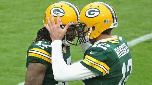Davante Adams and Aaron Rodgers during their time at the Green Bay Packers
