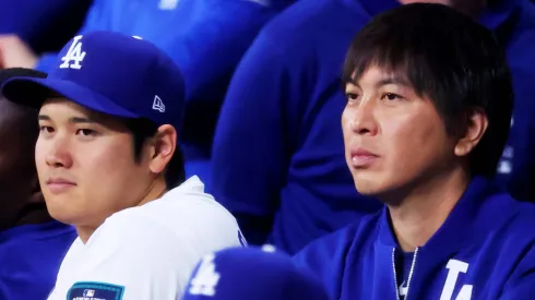 (L-R) Shohei Ohtani, Ippei Mizuhara (Dodgers), MARCH 18, 2024 – Baseball : MLB, Baseball Herren, USA World Tour Seoul Series exhibition game between the LG Twins and the San Diego Padres at Gocheok Sky Dome, Seoul, South Korea.
