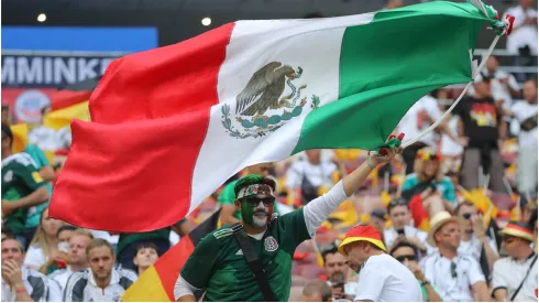 Fan waves the Mexican flag
