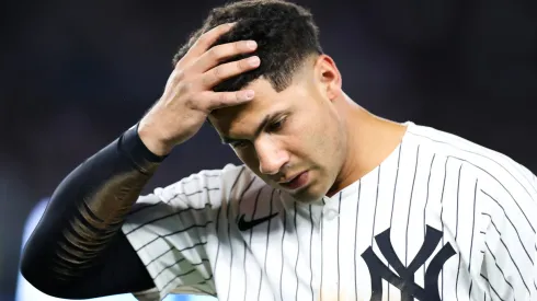 Gleyber Torres #25 of the New York Yankees reacts against the Cincinnati Reds during the sixth inning at Yankee Stadium on July 02, 2024 in the Bronx borough of New York City. 
