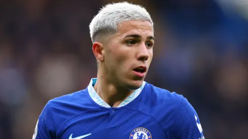 Enzo Fernandez of Chelsea during the Premier League match between Chelsea FC and Aston Villa at Stamford Bridge on April 1, 2023 in London, United Kingdom. 
