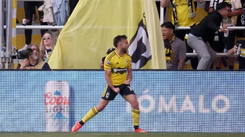 Diego Rossi celebrates Columbus Crew's goal.
