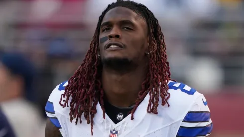 CeeDee Lamb #88 of the Dallas Cowboys is seen prior to a game against the San Francisco 49ers at Levi's Stadium on October 08, 2023 in Santa Clara, California.
