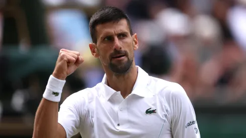Novak Djokovic at the 2024 Wimbledon Final against Carlos Alcaraz