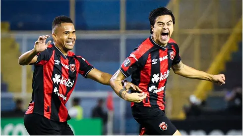 Diego Campos of Alajuelense celebrates after scoring