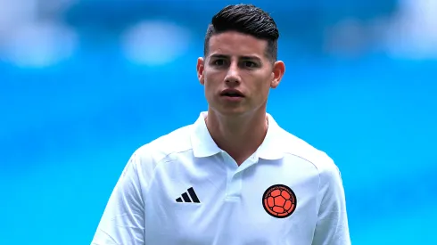 James Rodríguez #10 of Colombia looks on during field regonition
