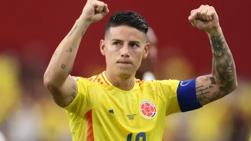 James Rodriguez of Colombia celebrates after winning the CONMEBOL Copa America 2024 quarter-final match between Colombia and Panama at State Farm Stadium on July 06, 2024 in Glendale, Arizona.
