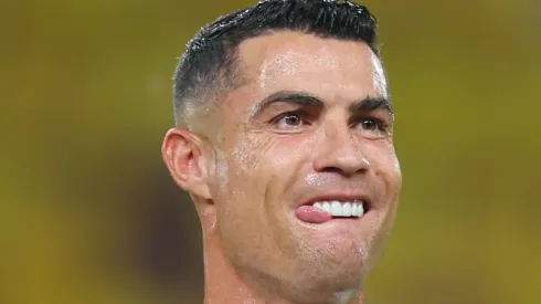 Cristiano Ronaldo of Al Nassr looks on before the Saudi Pro League match between Al Nassr and Al Raed at Al Awwal Park Stadium on August 22, 2024 in Riyadh, Saudi Arabia.
