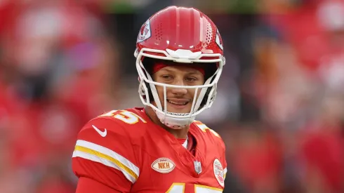 Patrick Mahomes #15 of the Kansas City Chiefs warms up prior to their game against the Detroit Lions at GEHA Field at Arrowhead Stadium on September 07, 2023 in Kansas City, Missouri.
