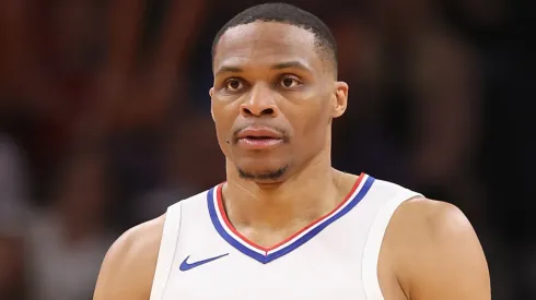 Russell Westbrook #0 of the LA Clippersduring the second half of the NBA game at Footprint Center on April 09, 2024 in Phoenix, Arizona.
