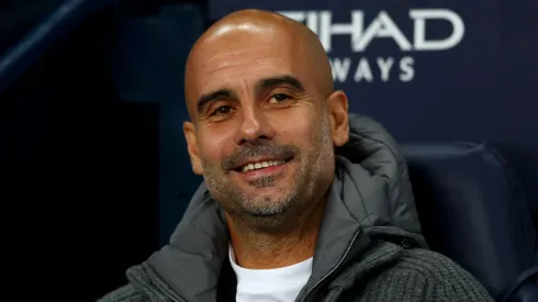 Josep Guardiola, Manager of Manchester City looks on prior to the Carabao Cup Fourth Round match in 2018
