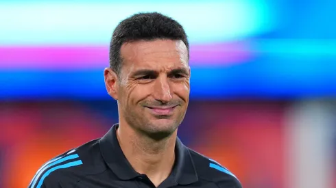 Lionel Scaloni, Head Coach of Argentina reacts prior to the CONMEBOL Copa America 2024 match between Chile and Argentina