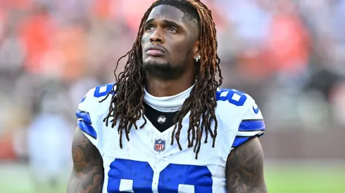 CeeDee Lamb #88 of the Dallas Cowboys looks on from the sideline in the third quarter of the game against the Cleveland Browns at Cleveland Browns Stadium on September 08, 2024 in Cleveland, Ohio.
