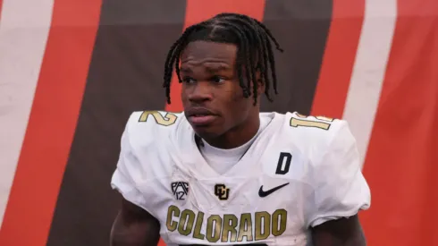 Buffaloes cornerback Travis Hunter (12) after the game with Colorado Buffaloes and Utah Utes held at Rice-Eccles Stadium in Salt Lake, Utah.
