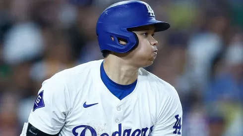 Shohei Ohtani #17 of the Los Angeles Dodgers at Dodger Stadium on September 11, 2024 in Los Angeles, California. 
