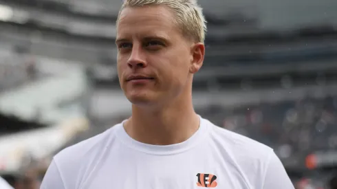 Joe Burrow #9 of the Cincinnati Bengals looks on after a preseason game against the Chicago Bears at Soldier Field on August 17, 2024 in Chicago, Illinois.