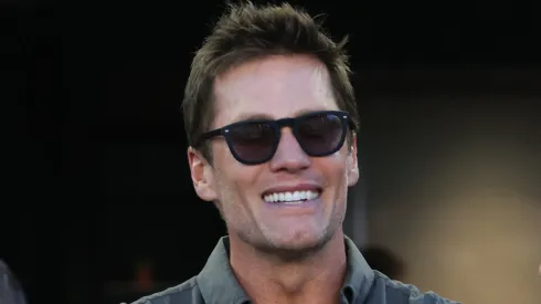 Tom Brady speak prior to a game between the Inter Miami and the FC Cincinnati at Chase Stadium on August 24, 2024 in Fort Lauderdale, Florida. 
