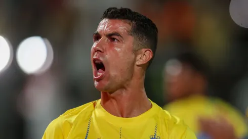 Cristiano Ronaldo of Al Nassr celebrates a goal.
