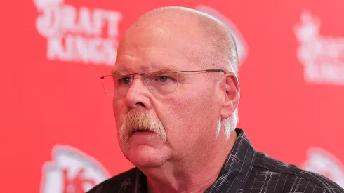 Andy Reid, Head Coach of the Kansas City Chiefs, arrives before playing the Baltimore Ravens at GEHA Field at Arrowhead Stadium on September 05, 2024 in Kansas City, Missouri.
