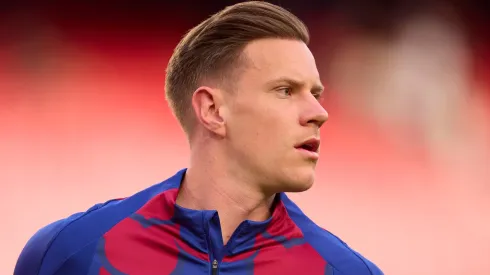 Marc-Andre ter Stegen of FC Barcelona looks on before the LaLiga EA Sports match between Sevilla FC and FC Barcelona at Estadio Ramon Sanchez Pizjuan on May 26, 2024 in Seville, Spain.
