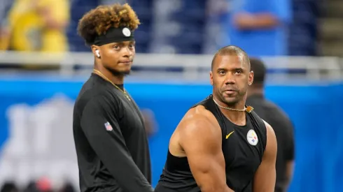 Justin Fields and Russell Wilson, both teammates of Pittsburgh Steelers
