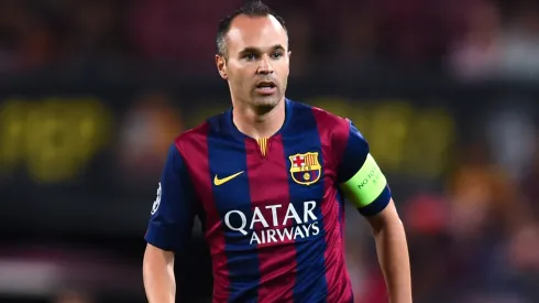 Andres Iniesta of FC Barcelona looks on during the UEFA Champions League Group F match between FC Barcelona and APOEL FC
