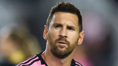 Lionel Messi #10 of Inter Miami looks on prior to a game against the Charlotte FC at Chase Stadium on September 28, 2024 in Fort Lauderdale, Florida.
