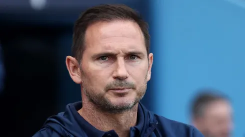 Frank Lampard, Caretaker Manager of Chelsea, looks on prior to the Premier League match between Manchester City and Chelsea FC