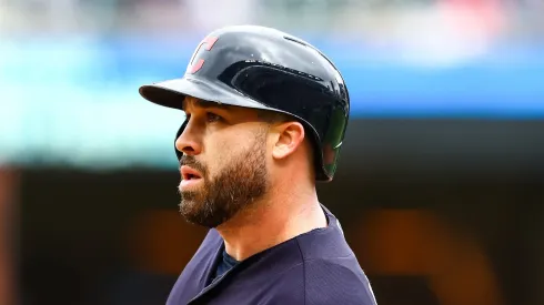 Jason Kipnis #22 of the Cleveland Indians takes a lead from first base in the sixth inning against the Minnesota Twins during the game at Target Field on September 08, 2019 in Minneapolis, Minnesota.
