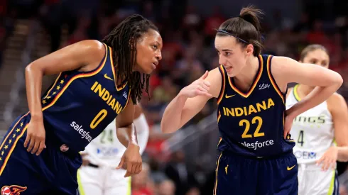 Kelsey Mitchell and Caitlin Clark