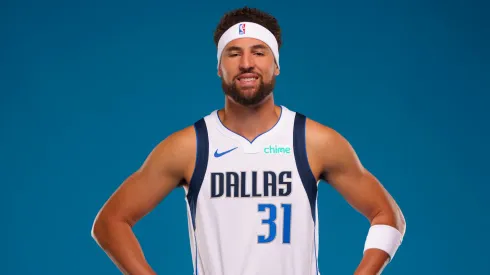 Klay Thompson #31 of the Dallas Mavericks poses for a portrait during the Dallas Mavericks Media Day
