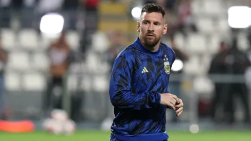 Lionel Messi of Argentina looks on during the warm up prior a FIFA World Cup 2026 Qualifier match
