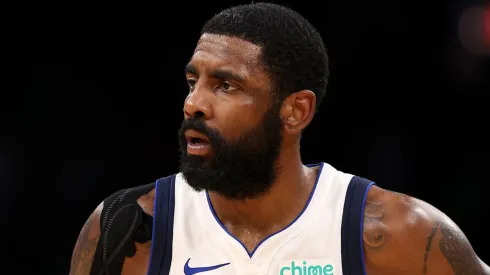 Kyrie Irving #11 of the Dallas Mavericks looks on during the second quarter of Game Five of the 2024 NBA Finals against the Boston Celtics at TD Garden on June 17, 2024 in Boston, Massachusetts.
