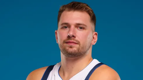 Luka Doncic #77 of the Dallas Mavericks poses for a portrait during the Dallas Mavericks Media Day
