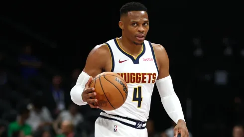 Russell Westbrook during the NBA match between Denver Nuggets and Boston Celtics
