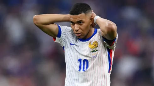 Kylian Mbappe reacts during the UEFA EURO 2024 Semi-Final match between Spain and France
