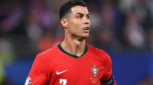 Cristiano Ronaldo of Portugal in action during the UEFA EURO 2024 quarter-final match.
