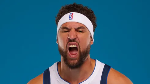 Klay Thompson #31 of the Dallas Mavericks poses for a portrait during the Dallas Mavericks Media Day at Mavericks Training Center on September 30, 2024 in Dallas, Texas.
