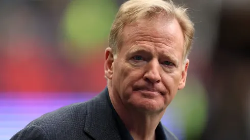 Roger Goodell, Commissioner of the NFL looks on prior to the NFL match between Jacksonville Jaguars and Chicago Bears at Tottenham Hotspur Stadium on October 13, 2024 in London, England.
