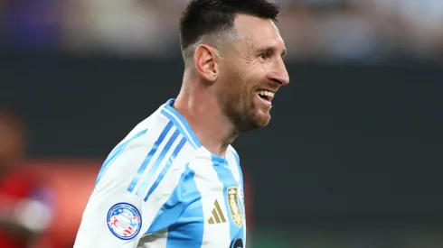 Lionel Messi of Argentina c2gduring the CONMEBOL Copa America 2024 semifinal match between Canada and Argentina at MetLife Stadium on July 09, 2024 in East Rutherford, New Jersey.