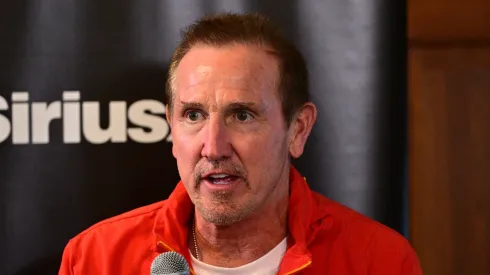 Steve Spagnuolo participates in Sirius XM's  NFL Radio Town Hall with Andy Reid and the Kansas City Chiefs at Missouri Western State University on August 13, 2024 in St Joseph, Missouri.
