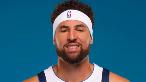 Klay Thompson #31 of the Dallas Mavericks poses for a portrait during the Dallas Mavericks Media Day at Mavericks Training Center on September 30, 2024 in Dallas, Texas.
