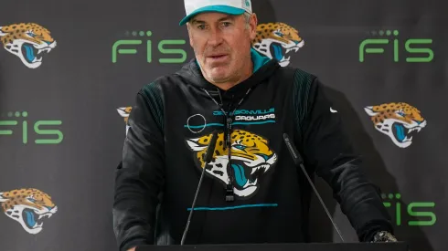 Jacksonville Jaguars American Football International Series Jacksonville Jaguars Head Coach Doug Pederson during the practise session for Jacksonville Jaguars at the Grove Hotel, Chandler s Cross, United Kingdom on 18 October 2024.