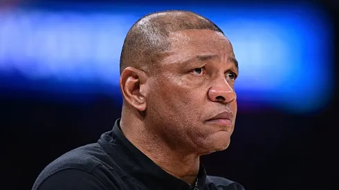 Doc Rivers of the Milwaukee Bucks looks on during the second half against the Oklahoma City Thunder at Paycom Center on April 12, 2024 in Oklahoma City, Oklahoma. 
