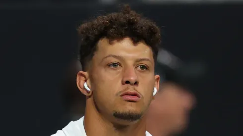 Patrick Mahomes #15 of the Kansas City Chiefs warms up prior to the game against the Atlanta Falcons at Mercedes-Benz Stadium on September 22, 2024 in Atlanta, Georgia.
