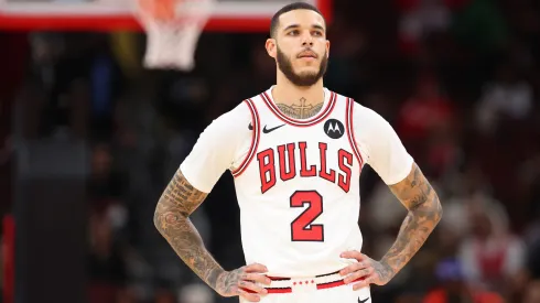 Lonzo Ball #2 of the Chicago Bulls looks on against the Minnesota Timberwolves