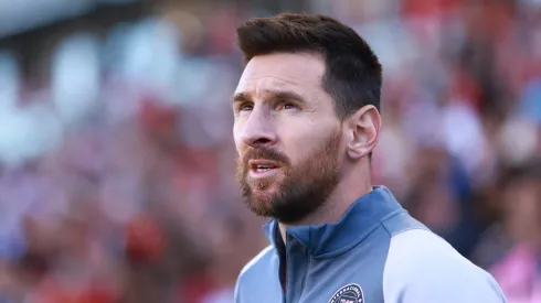 Lionel Messi of Inter Miami warms up in the second half during a game against Toronto FC
